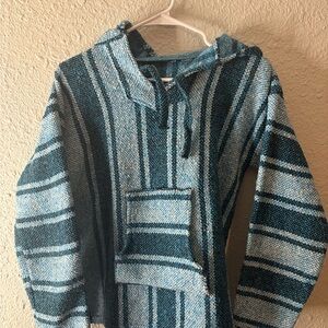 Striped poncho